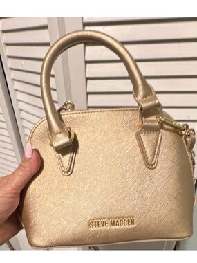 Steve Madden Metallic Gold Mini Dome Satchel